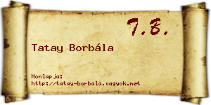 Tatay Borbála névjegykártya
